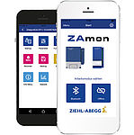 ZAmon Mobile auf zwei Smartphones (Startseite & Kategorien)