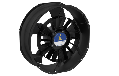 Schwarzer Axialventilator ZAplus NextGeneration mit ZIEHL-ABEGG Motor