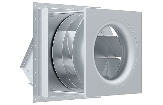 process air fan built-in fan insulated without housing frontal view 45 degrees rotated