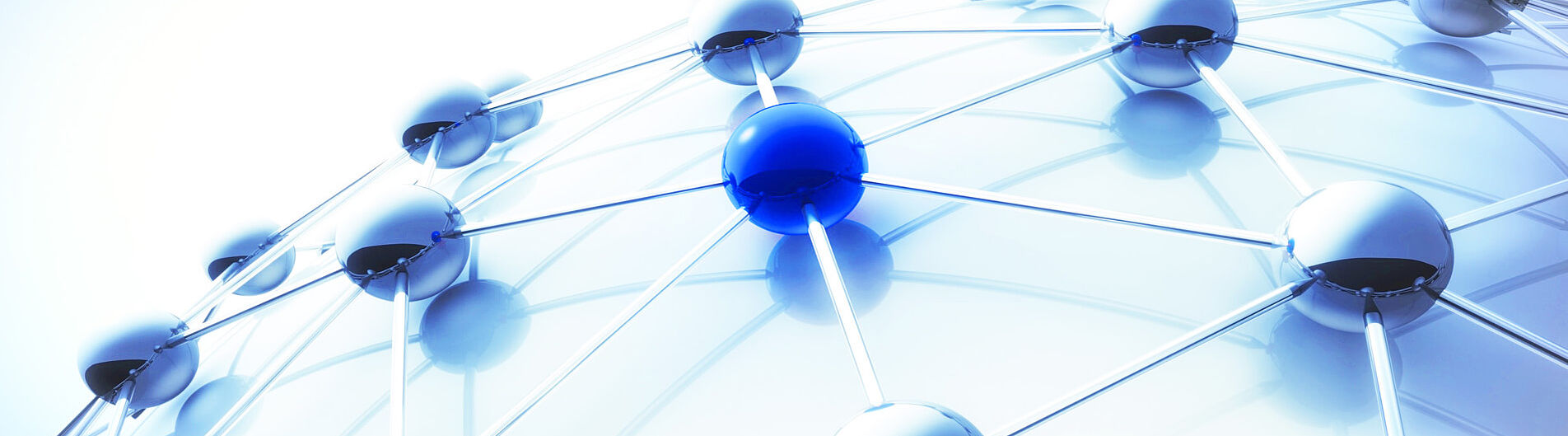 blaue Kugeln in Gitterformation