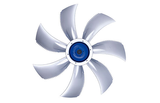 biomimetic axial fan FE2owlet with blue EC motor front view