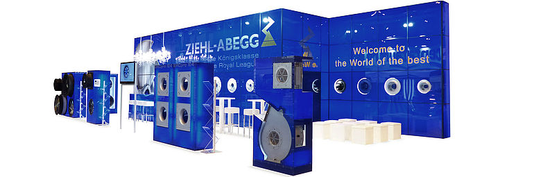Teaser trade fairs_events blue booth of ZIEHL-ABEGG