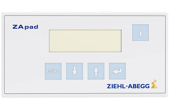 Operating terminal ZApad ZApad operating terminal front ZIEHL-ABEGG control technology system components