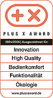 Plus X Award Plus X Award 2024/2025 für Innovation, High Quality, Bedienkomfort, Funktionalität, Ökologie