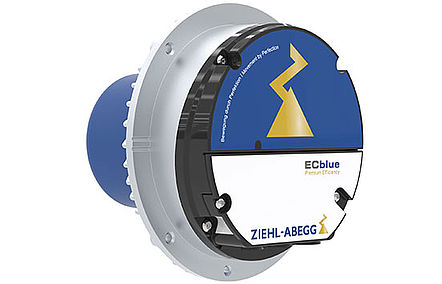 ECblue Motor mit ZIEHL-ABEGG Logo