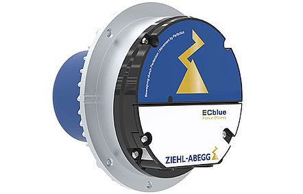 ECblue-MK072-ZIP.10.N-500W ECblue Motor mit ZIEHL-ABEGG Logo