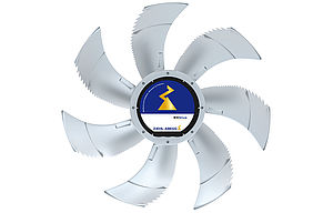 Bionic designed axial fan FE2owlet from ZIEHL-ABEGG with ECblue motor Front view