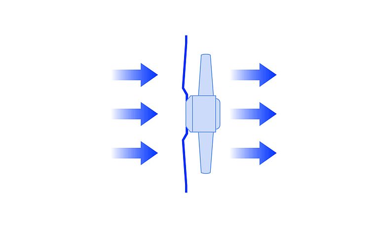 Installation of a duct fan as an integral part of the duct system. Example: Axial fan with duct-guided intake and duct-guided exhaust.
