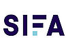SIFA Text "SIFA", F mit nach oben größer werdenden Balken
