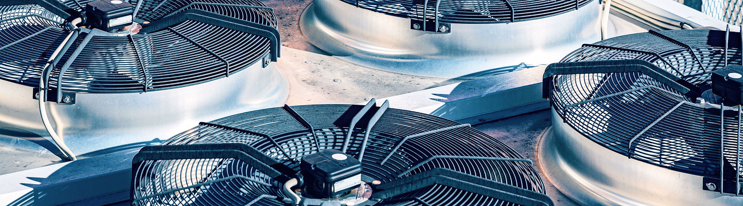 detail view ventilation system axial fans on a roof