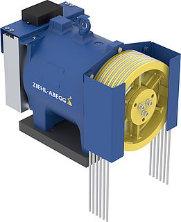 ZAframe MP350, MP500 & MP6000 Adapter plate with ZIEHL-ABEGG elevator machine