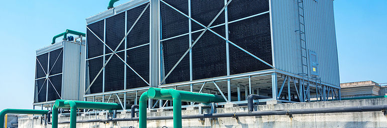 4-cooling towers Illustration industrial cooling system