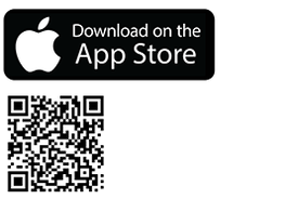 "Download on the App Store" & QR-Code zum Abscannen