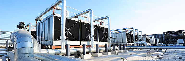 refrigeration system on a roof