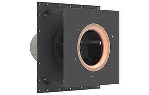 black explosion proof process air fan ATEX PR352 frontal view 45 degrees rotated