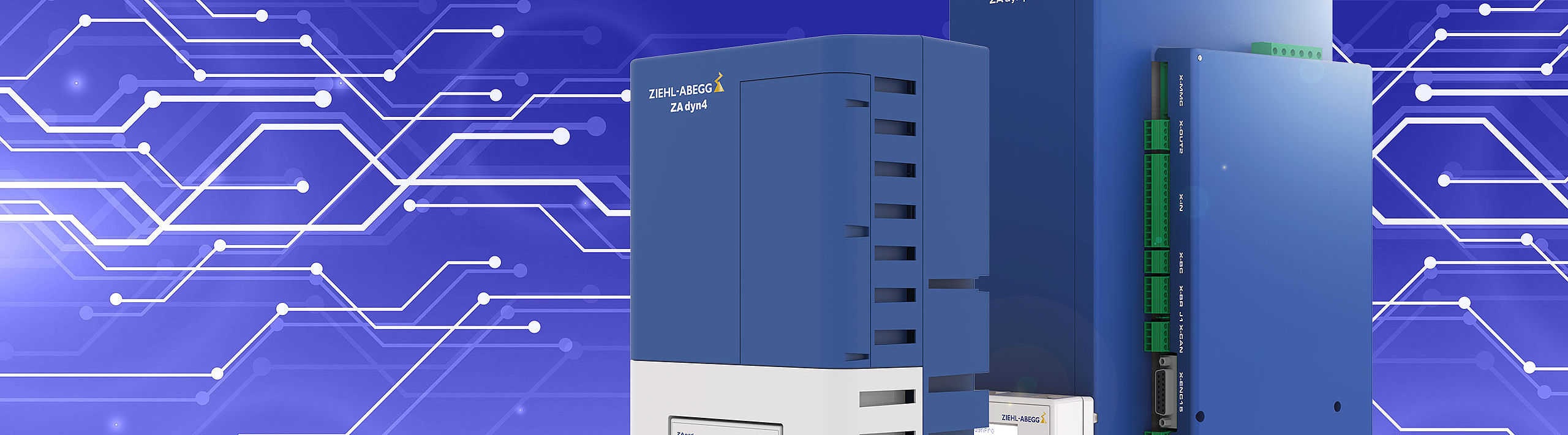 Firmware Banner ZAdyn frequency inverter with blue background