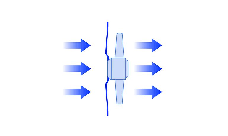 Installation type B: Free suction & pipe-guided blow-off Installation type B: Free suction & pipe-guided blow-off