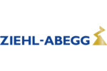 Blauer Text ZIEHL-ABEGG neben gelbem Blitz aus ZA