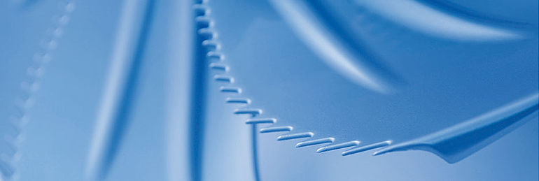 axial fan FE2owlet for ventilation systems close up jagged fan blade of axial fan FE2owlet