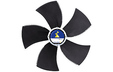 FE2owlet with ECblue composite material black FE2owlet axial fan composite material with ECblue motor front view