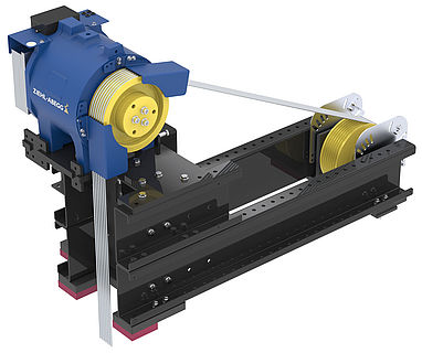 ZAframe MK2850B Frame for plastic-coated ropes with ZIEHL-ABEGG elevator machine