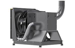 centrifugal fan process air PK 802 back black centrifugal fan PK 802 special application without housing backside 45 degreed rotated