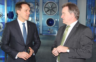 Environmental Minister Untersteller with Fenkl from ZIEHL-ABEGG