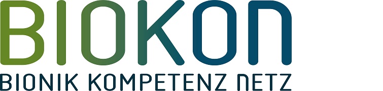 BIOKON Logo Text "BIOCON BIONIK KOMPETENZ NETZ"