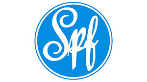 Sportfreunde Schwäbisch Hall Blauer Kreis mit weißem Text "Spf"