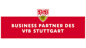 Business Partner des VfB Stuttgart ZIEHL-ABEGG Roter Banner mit VfB Logo