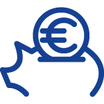 icon ZAcode saving costs icon piggy bank with coin