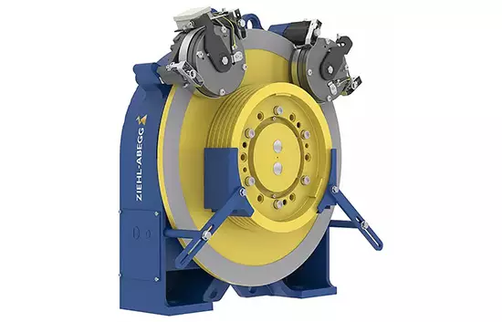 Elevator machine ZAsyn SM700 front view 45 degrees rotated