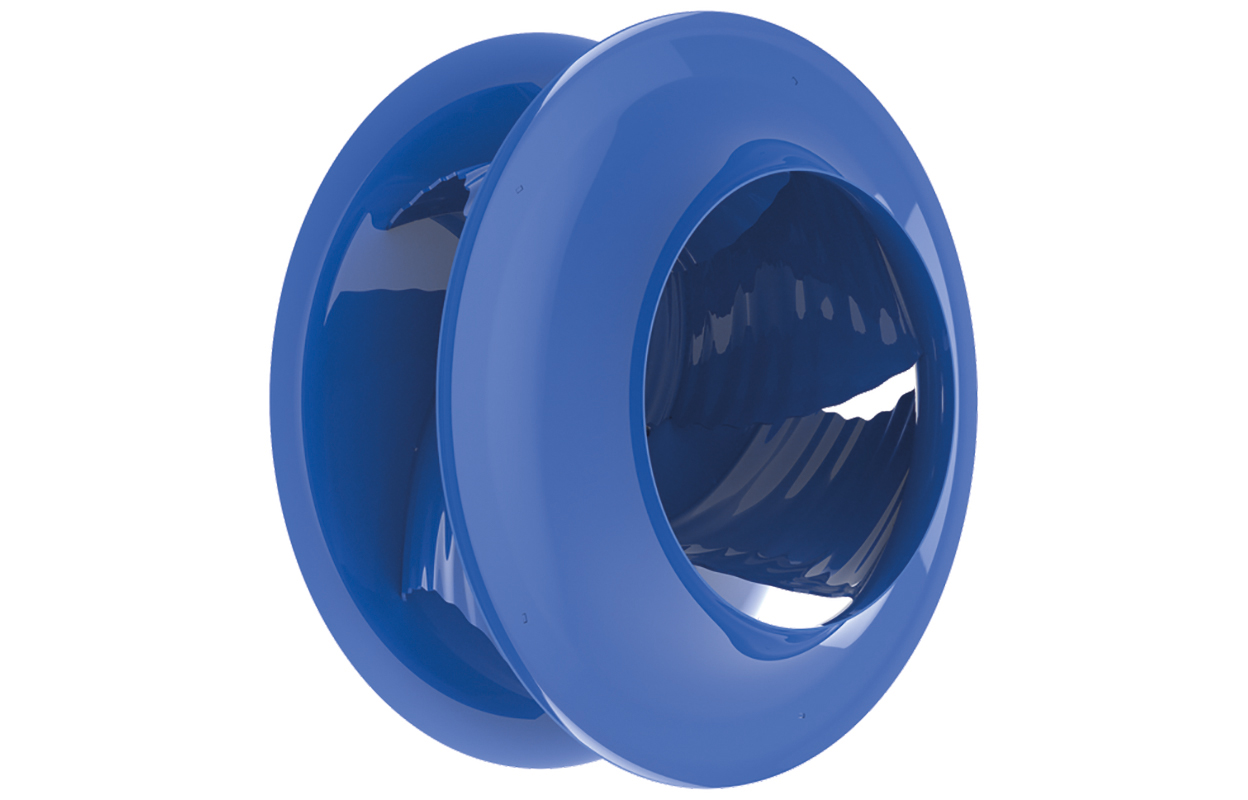 Radialventilator ZAbluefin RH bionischer Radialventilator ZAbluefin RH in Stahlausführung als blaues Laufrad